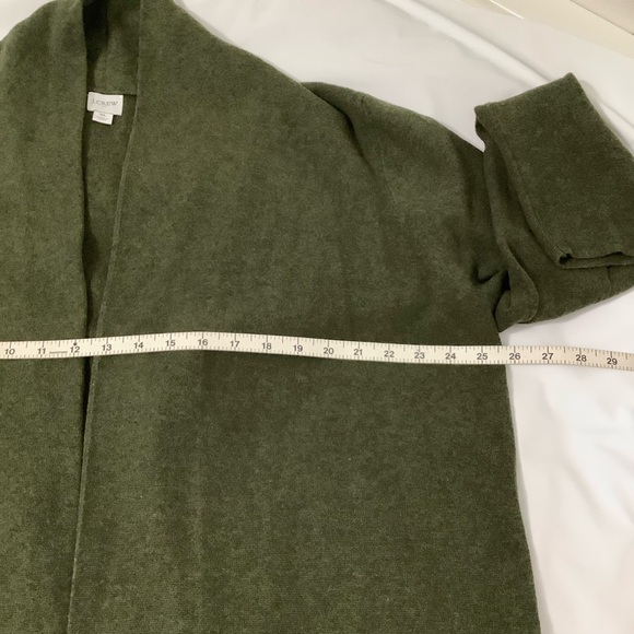 J.Crew Green Cotton Long Open Cardigan Sweater XL (C020) - Picture 9 of 13
